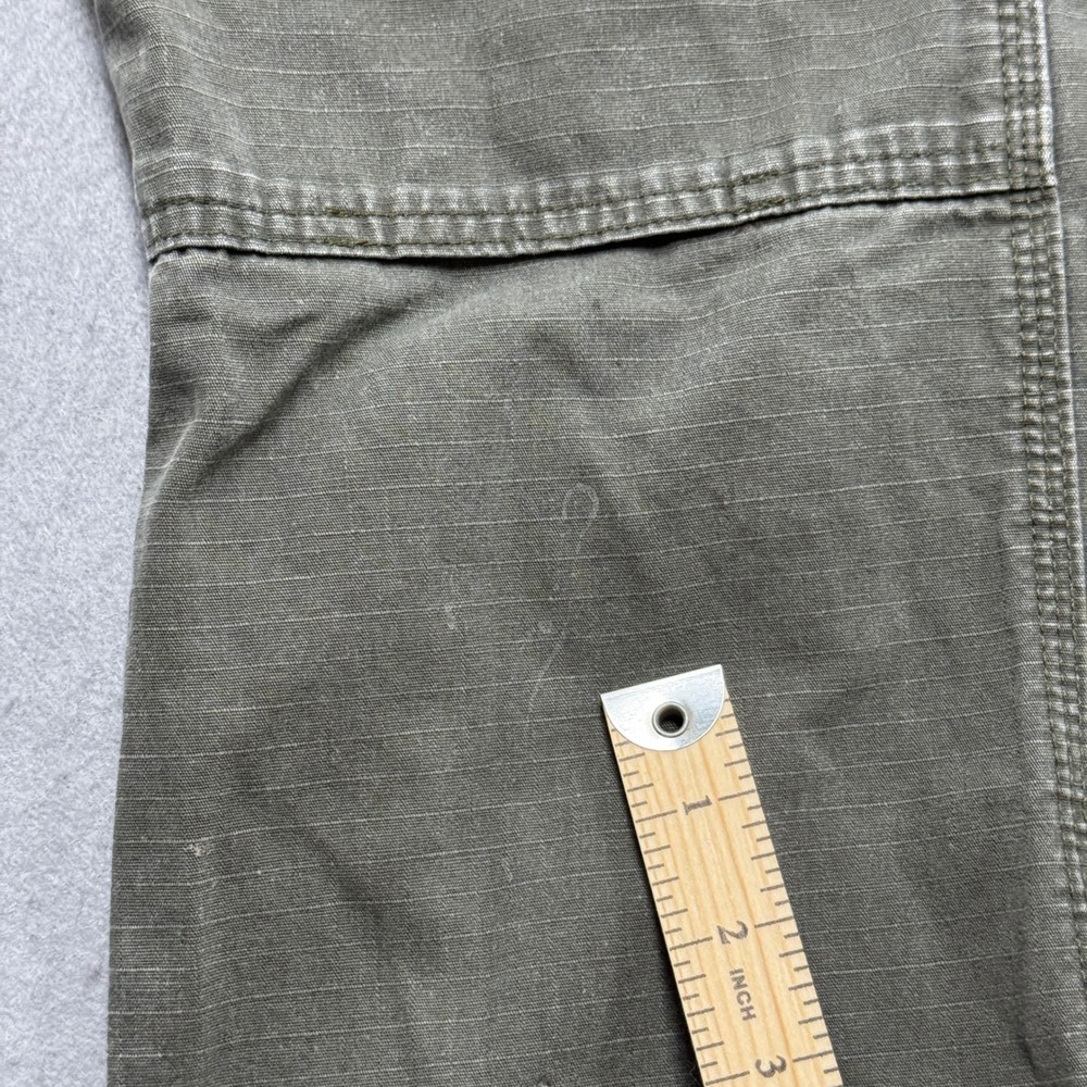 Carhartt Cargo Pants Mens 34x31 Olive Green Double Knee Ripstop Workwear Utility - Picture 10 of 12